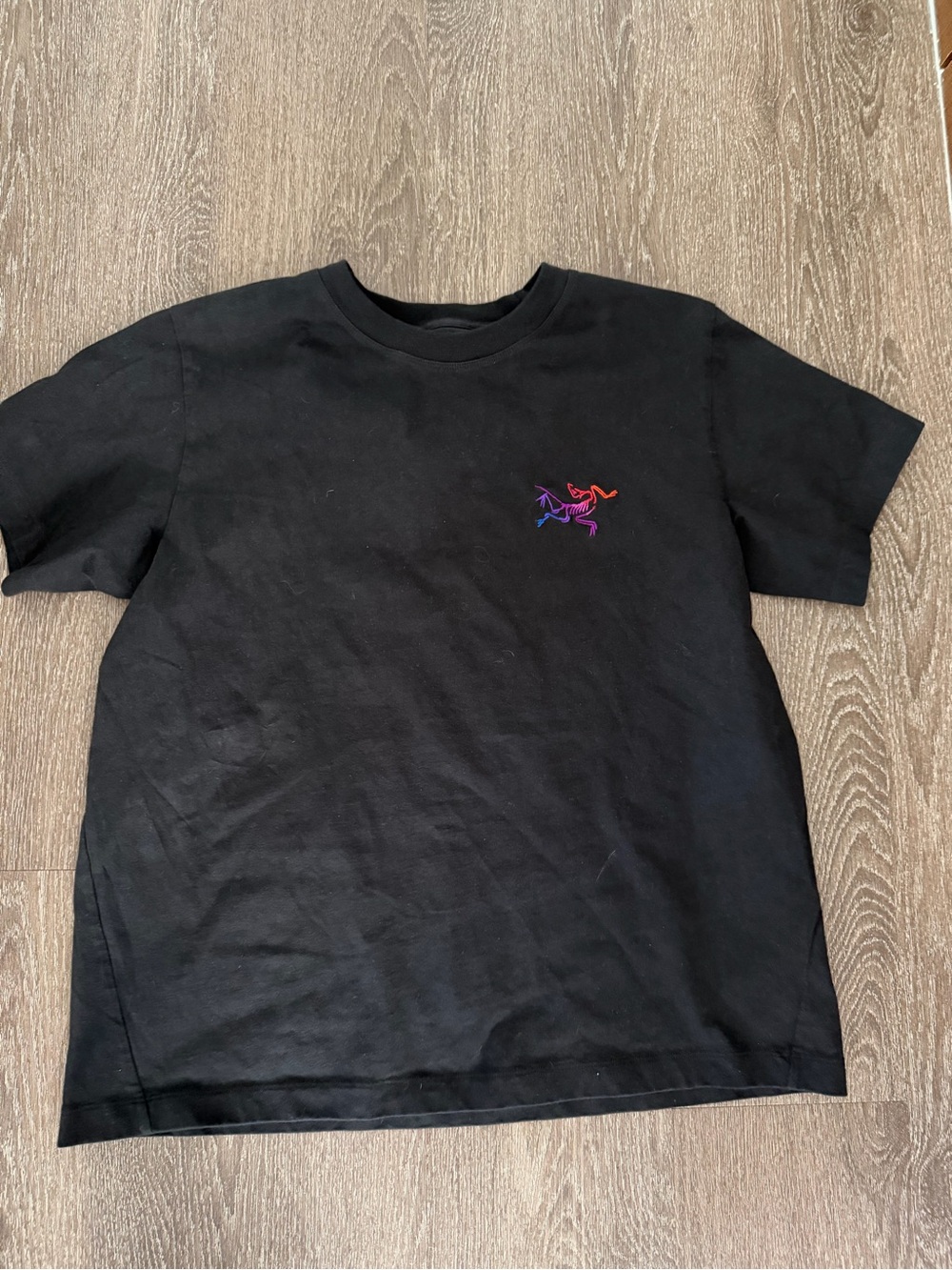 Arc'teryx Black Short-Sleeve Tee with Multicolor Logo